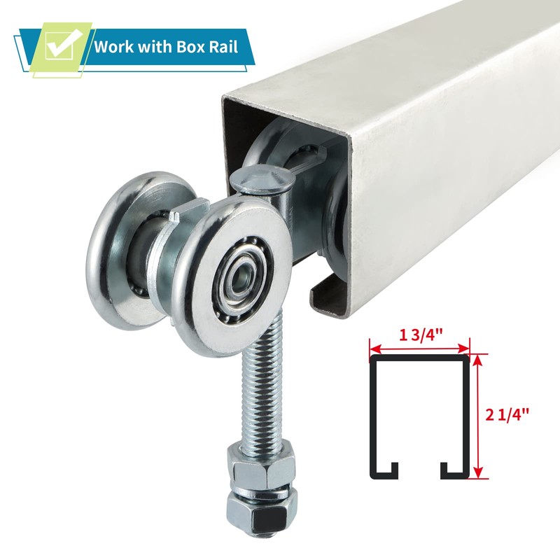Skelang 2-Pack Box Rail Hnager, Double Wheel Rail Hanging Trolley,
