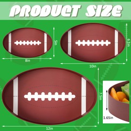 Rtteri 3 Pcs 12" 10" 8" Football Cardboard Trays Football Serving Trays and Platters Football Shaped Cardboard Charcuterie Tray Football Party Decorations Tailgate Party Supplies