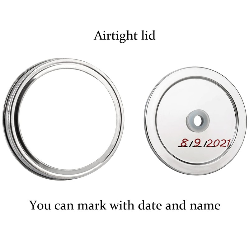 Jillmo Fermentation Lids for Wide Mouth Mason Jars, Stainless Steel