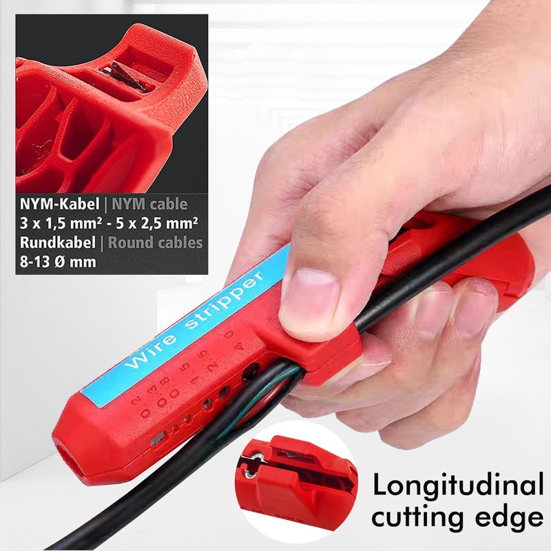 Wire Stripper Curved Handle Multi Functional Precise Cable Stripping Tool
