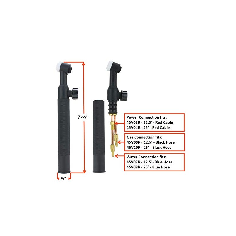 20 Series TIG Torch Head Body - With Valve -