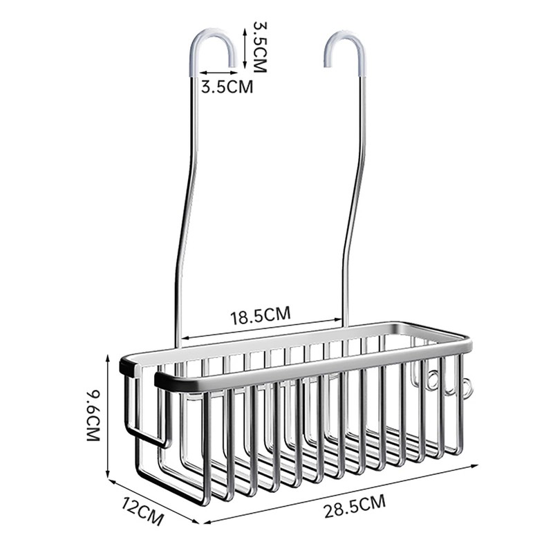 Hanging shower rack, bathroom storage rack, shampoo bracket, Space Aluminum