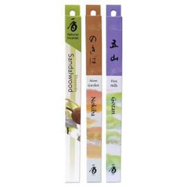SHOYEIDO Sandalwood Lover's Incense Assortment - Sandalwood, Moss Garden, & Five Hills, One Bundle Each