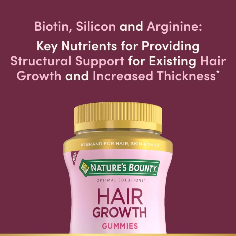 Nestle Health Science Nature'S Bounty Hair Growth Gummies Biotin, Silicon