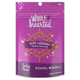 WholeHearted Savory & Tasty Soft Nibbles - Turkey Recipe, 3 Ounce - Natural Low Calorie Treats for Cats