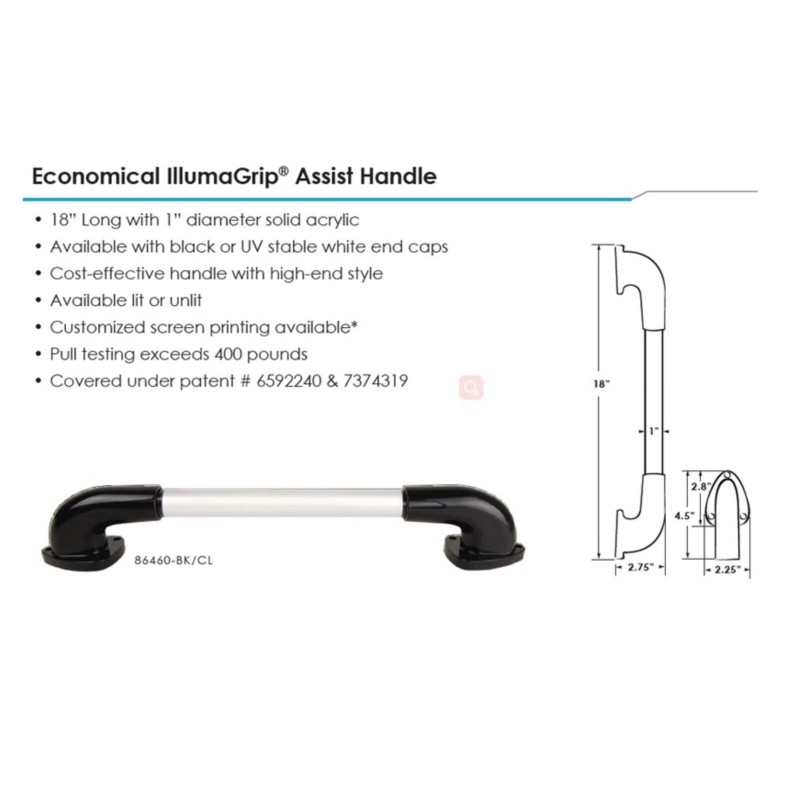 ITC Economical Illumagrip Lighted Assit Entry Handle RV Camper Trailer