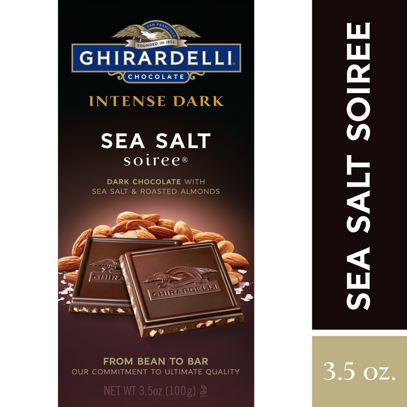 Ghirardelli GHIRARDELI INTENSE DARK CHOCOLATE BAR SEA SALT SOIREE 3.5oz