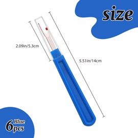 6 PCS Seam Ripper Set, Ergonomic Grip Seam Ripper, Blue Seam Ripper for Sewing Crafting and Removing Embroidery Hems and Seams (Blue)