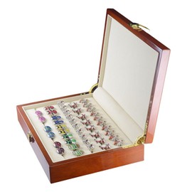 SCIKHEFT Wooden Jewelry Organizers and Storage Box Piano Lacquer Solid Wooden Jewelry Box Cufflinks Earings Showcase