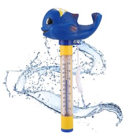 Bath Thermometer, Water Thermometer, Baby Thermometer Bathtub, Water Temperature Meter, Floating Water Thermometer, Shatterproof Swimming Pool Thermometer with Cord, Suitable for Swimming Pool (Whale)