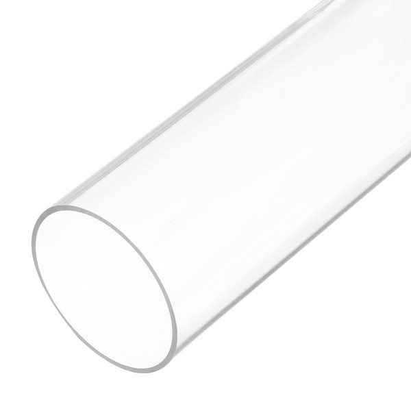 MECCANIXITY Plastic Pipe Rigid Polycarbonate Round Tube Clear 1 1/2"(37.6mm)