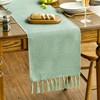 Artoid Mode Sage Green Country House Style Tassels Table Runner,
