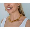 18K Gold PVD Plated Cuban Link Chain Neckalce for Women