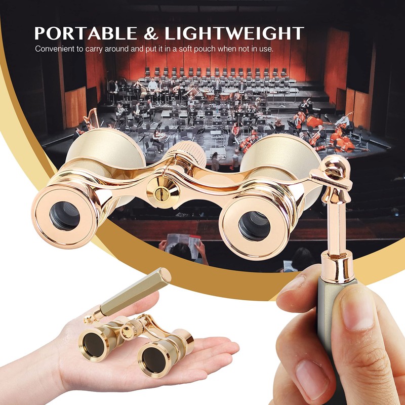 Yourelexit® Opera Glasses Binoculars Lorgnette Theater Optical Glasses Mini Compact