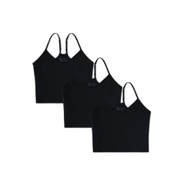 Pact Organic Cotton Women's Everyday Shelf Bra Cropped Camisole 3-Pack