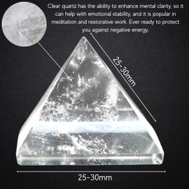 Clear Quartz Pyramid Crystal Healing Stones - 1" Great Pyramid Figurine of Natural Stone Pyramid for Meditation, Reiki, Chakra Balancing and Crystal Pyramids Grid