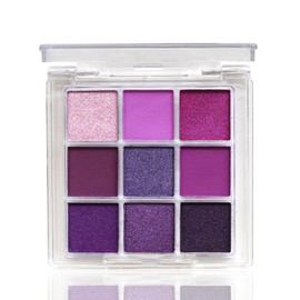 Yeweian Purple Glitter Matte Eyeshadow Palette, 9 Colors Shimmer High Pigmented Eyeshadow Powder, Dream Purple Eye Shadow Palette Makeup,Waterproof Blendable Colorful Eyeshadow Palette for Girl Women