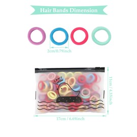 Pack of 100 Small Hair Bobbles for Women, 2 cm Elastic Hair Bobbles, Ponytail, Colourful, Mini Hair Band for Baby, Toddler, Girls