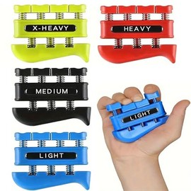4Pcs Finger Enhancer - Ejercicio de Fuerza para Dedos,Entrenador de Mano Ajustable para Músicos,Escaladores y Terapia,Ejercitador de Mano para Restaur