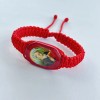Pulsera Roja De San Benito Tejida Doble Macrame Ajustable New