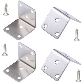 NNNJunhua Stainless Steel Angle Bracket Reverse Hole External Wrap Heavy Duty Corner Brace L Shape 90 Degree Joints Repair and Fixed Connection Accessories 4 Pieces (41×41×39mm)