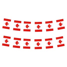 Canada Flags Canadian Small String Flag Banner Mini National Country World Flags Pennant Banners For Party Events Classroom Garden Festival Grand Opening Bar Sports Clubs Decorations (Canada)