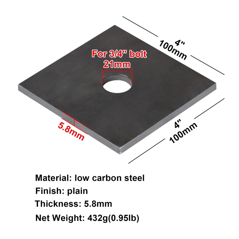Fanmao 6 Pack 4" x 4" Heavy Duty Weld-On Square