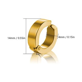 Pack of 8 Non-Pierced Earrings Ear Clips False Ear Hoop for Men and Women, Stainless Steel, 4 Colours