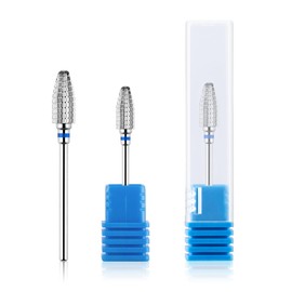 BNG 5-in-1 Cutter Bit for Gel Nails, Carbide Nail Cutter for Acrylic Nails, Professional 3/32 Inch Electric Nail Drill, Tungsten Steel Bits Manicure Pedicure Salon Tool (Medium, Silver)