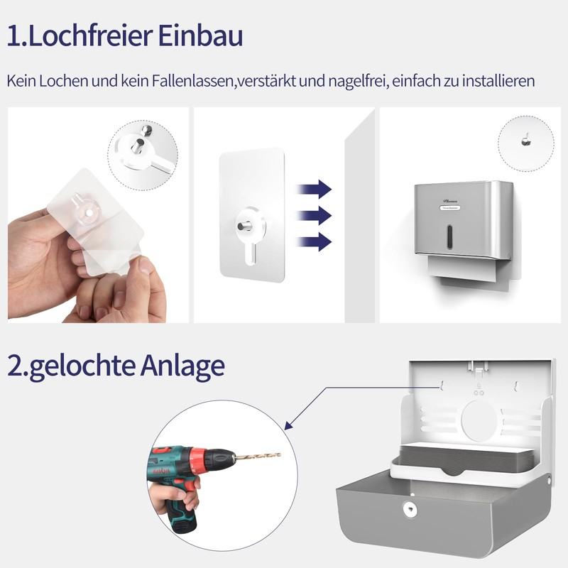 PLUSSEN Towel Dispenser for Paper Towels, Dispenser Public Paper Hand