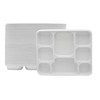 Pooja Bazar 8 Compartment White Party Thali Plates (50 Pack)