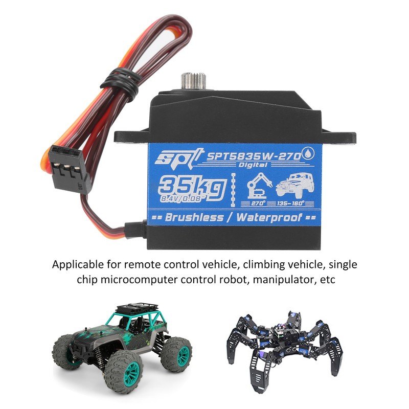35KG RC Waterproof Brushless Motor Gear Servo Replacement for 1/8
