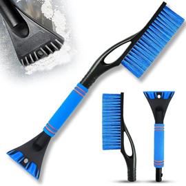 Tuofang Ice Scraper Car with Broom 2-in-1 Removable Ice Scraper, Snow Car Broom with Non-Slip Foam Handle for Car, Truck and SUV Windscreen, Home Window (67 cm) (Blue)