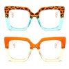bullabulling Oversized Square Blue Light Blocking Glasses Eye Strain Glare