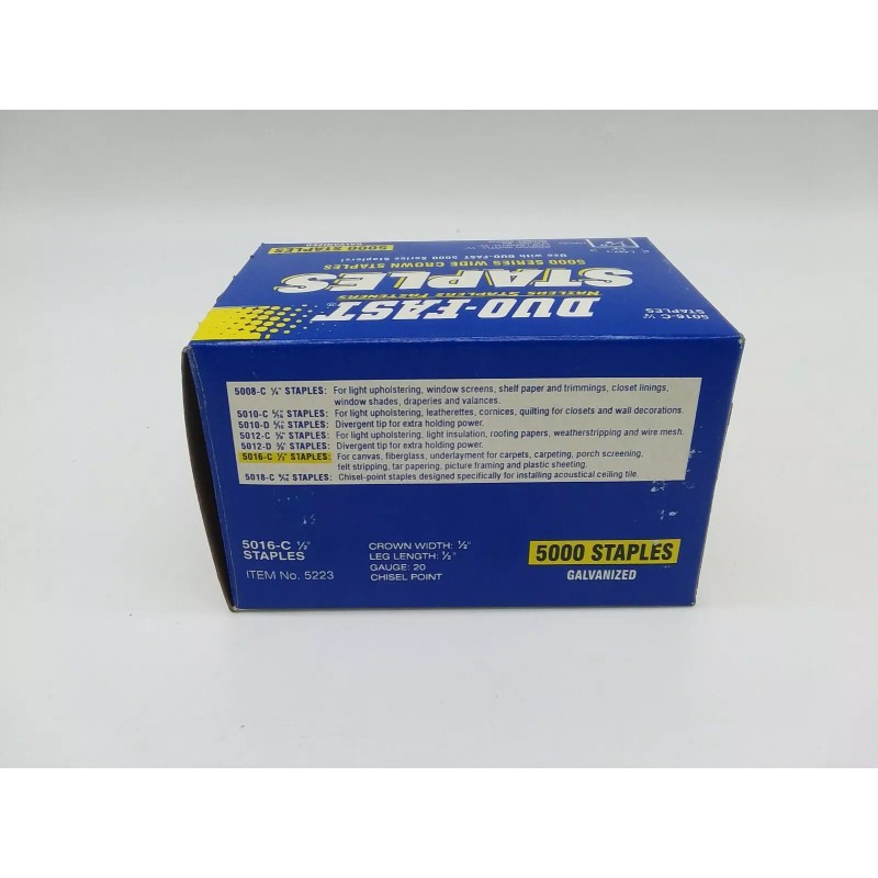 Duo-Fast 5016-C 1/2" Series Wide Crown Staples (5,000Ct)