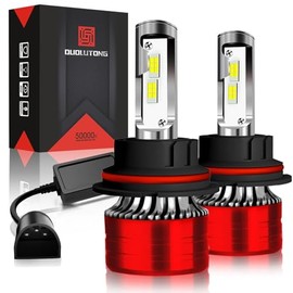 Focos LED 9007 HB5 para Faros de Auto, 40000LM 300W 800% Brillo, 2 Unidades | 6000K Luz Blanca, Luces 9007 LED Alta y Baja para Kit de Conversión con 