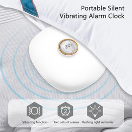 Ejoyous Vibration Alarm Clock, Vibration Cushion Alarm Clock for Bed, Pillow, Travel Alarm Clock with Vibration Alarm, Vibration Alarm Clock with LED Display, for Deaf Deep Sleepers