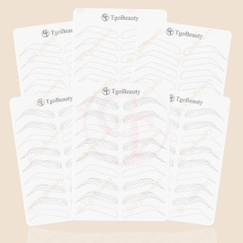 TgoBeauty 1pc White Silicone Eyebrow Permanent Makeup Practice Skin Double Sided Hair Strokes Microblading Training Skin with Shiny Silver Outline (1pc)