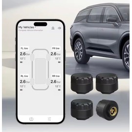 Universal Bluetooth 5.0 TPMS for Motorcycle & Car - Wireless Tyre Pressure Monitoring System with 4 External Sensors | Real-Time App Alerts for iOS & Android | IP67 Waterproof, Anti-Theft, DIY Install