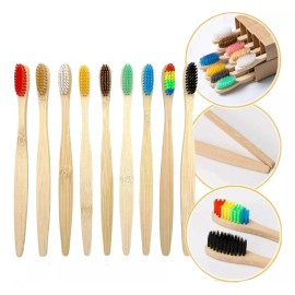 Universo en Linea Paquete 20 Pzas Cepillo Dientes Bambú Biodegradable Suave