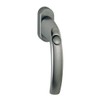 HOPPE Duraplus Atlanta Window Handle in Aluminium Steel (with Push