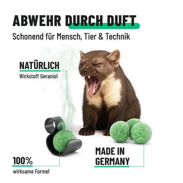 greate greate 4X Marderschreck Duft Kugeln inkl. Halterung - Sofortige