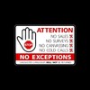 USSP&S No Cold Callers, No Sales, No Surveys 150x100mm Sticker