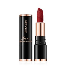 METYSUR Lipstick, Mucosal Lipstick, Ruddy Feel, Super Matte Lip, High Coloring Rouge, Long Lasting, High Tightness, Dense Mud Lipstick, 0.1 oz (3.8 g) (Adult Plum 02)