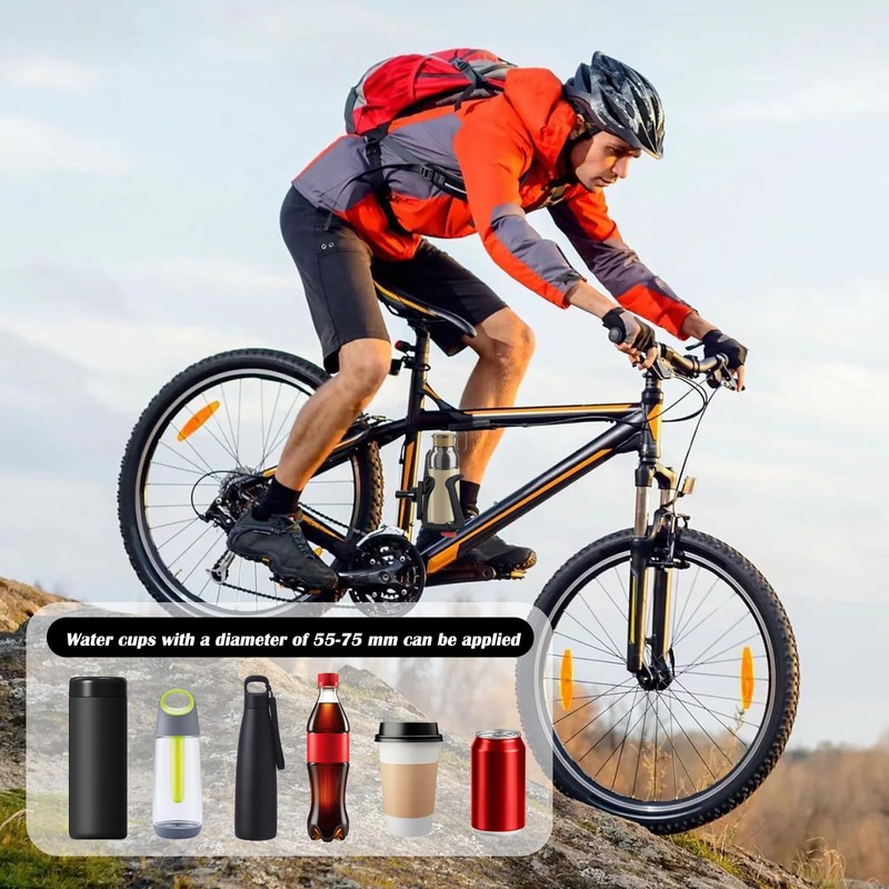 Zatixbu Bike Water Bottle Holder, 360 Degree Flexibly Rotatable Adjustable
