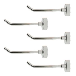 Magnetic Hooks, Heavy Duty Magnet Hooks, Long Magnetic Hooks for Hanging Strong Magnetic Hanger for Cruise Cabins, Towel, Grill, Kitchen, Garage, Workplace (Silver),Pack of 5 (D0.63-M)