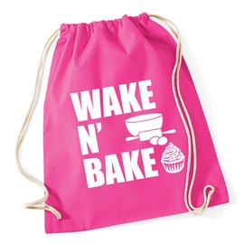 Hippowarehouse Wake N Bake Drawstring Cotton School Gym Bag 37cm x 46cm, 12 litres