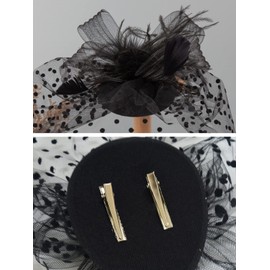 Feather Veil Mesh Hat Lace Short Glove,50s Costume Accessories for Women Wedding,Fascinators Hat for Women Tea Party,50s Vintage Hat Wedding Feather Veil Hair Clip,Headwear with Veil for Girls Women