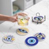 Beadthoven Evil Eye Diamond Painting Coaster Blue Gold 5D Diamond