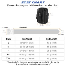 BESTKEE Tactical Belt, 1.5" Military Work Belt, Heavy Duty Nylon Black Belt with Quick Release Metal Buckle, Gift with Tactical Molle Pouch and Hook for Outdoor Hunting, A-Black